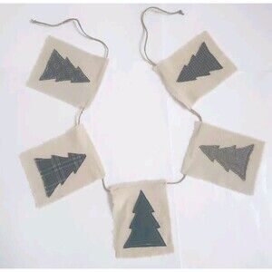 Original One Of A Kind OOAK Vintage Wool & Flannel Alpine Christmas Tree Banner